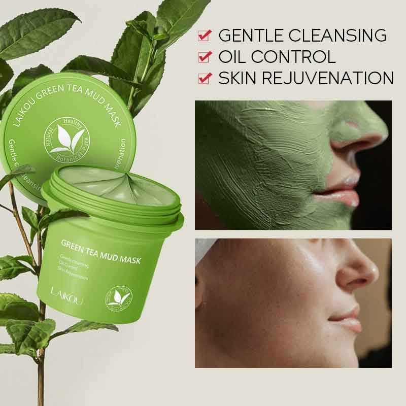 Mud Mask Kaolin - Грязевая маска с зеленым чаем, очищающая,