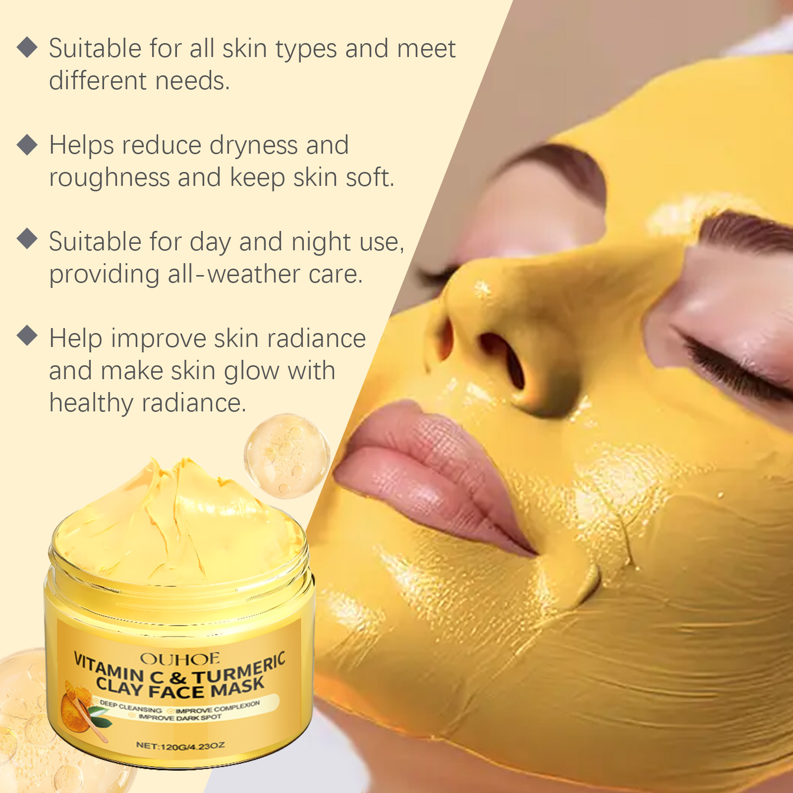 Маска для лица с куркумой и ви – обзор и цена Bentonite Clay Mask