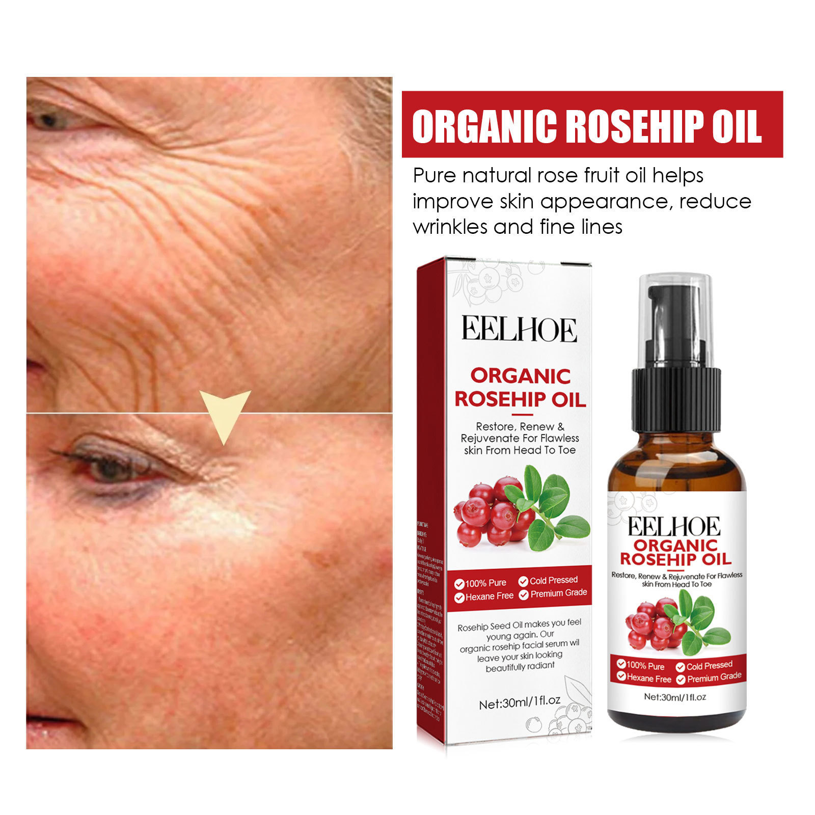 30 мл сыворотка для лица с мас – обзор и цена Face Oil Rosehip